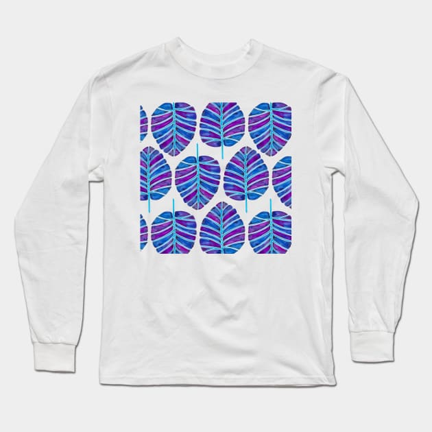 Indigo Alocasia Long Sleeve T-Shirt by CatCoq